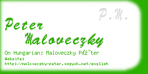 peter maloveczky business card